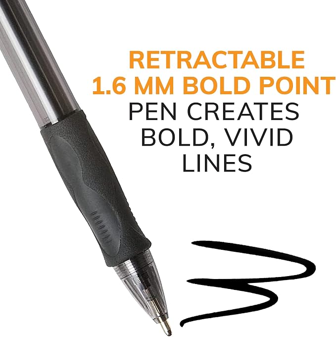 BIC Glide Bold Blue Ballpoint Pens, Bold Point, 12-Count Pack, Retractable - Image 4