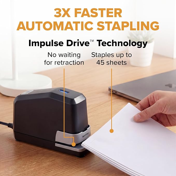 Bostitch Office Impulse Heavy Duty Electric Stapler Value Pack, 45 Sheet - Image 2