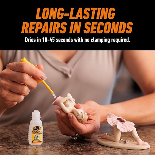 Gorilla Super Glue with Brush & Nozzle Applicator, Clear Glue, 12 Gram (Pack of 24) - All Purpose and Fast Setting for Projects and Repairs-DeskLoop Office