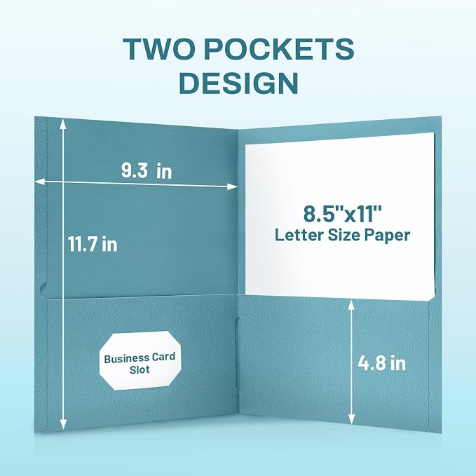 SUNEE Folders with Pockets, 2 Pocket Folders Fit Letter Size, Paper File Folder - Image 4