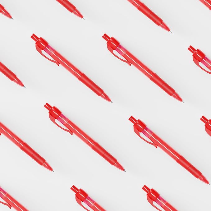 deegtran Pens Bulk, 30 Pack No Bleed Red Ink Click Pens - Image 5