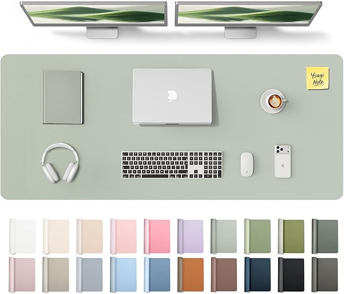 YSAGi Leather Desk Pad Protector, Office Desk Mat, Large Mouse Pad, Non-Slip PU by YSAGi