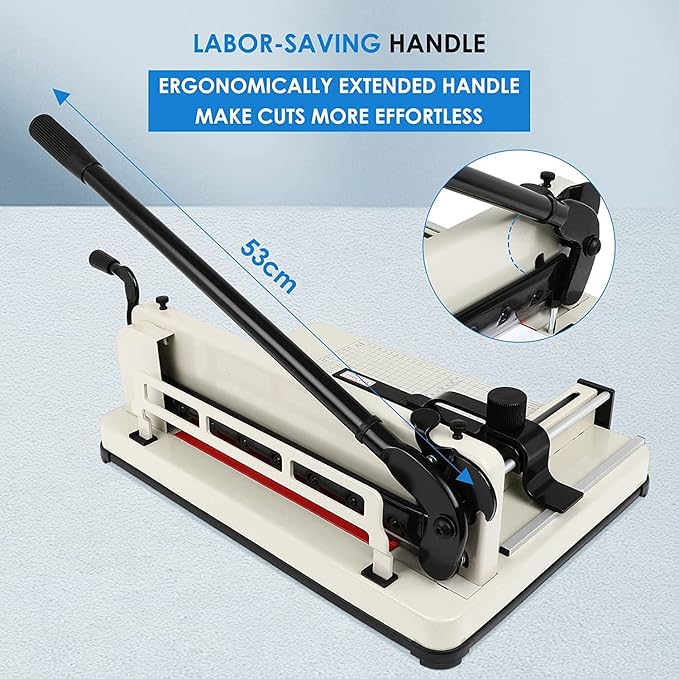 FAHKNS 12" Heavy Duty Guillotine Trimmer Paper Cutter,Cortadora de Papel 400 Sheets Paper Trimmer with Double Safety Protection Durable HSS Blade for Cutting Paper-DeskLoop Office