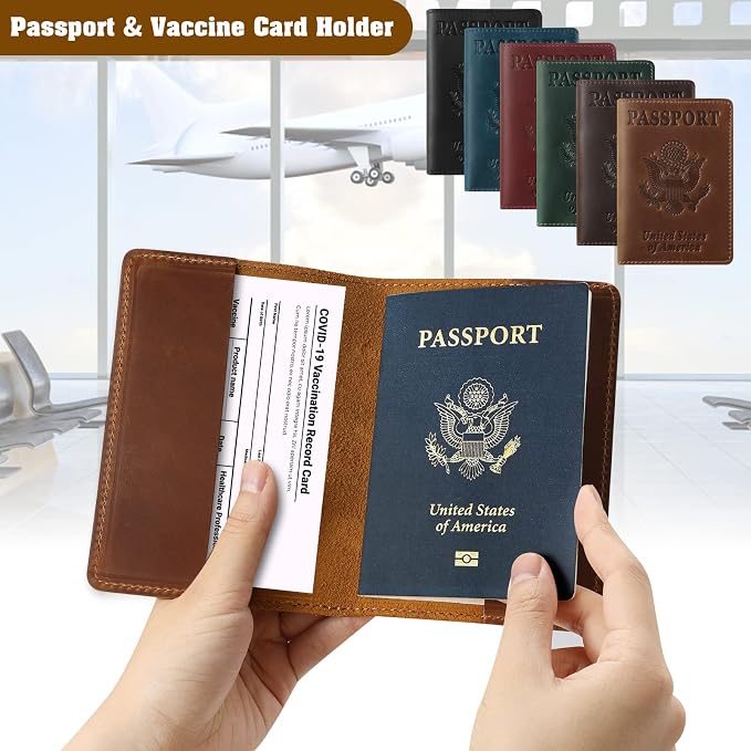 Jack&Chris Leather Passport Holder, Passport Travel Wallet Cover Case - Image 3
