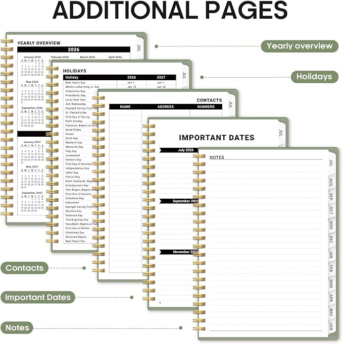 Planner 2026-2027, 6.3" x 8.5" Weekly and Monthly Academic Year Planner Calendar - Image 5