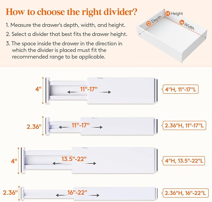 Lifewit 12 Pack Upgrade Drawer Dividers - Image 3