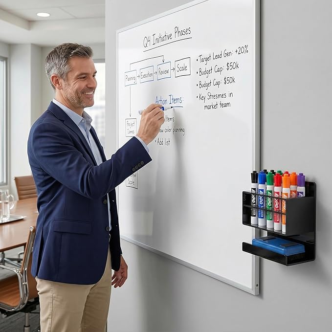 MyGift Dry Erase Marker Holder 10 Slots Whiteboard Marker Holder - Image 7
