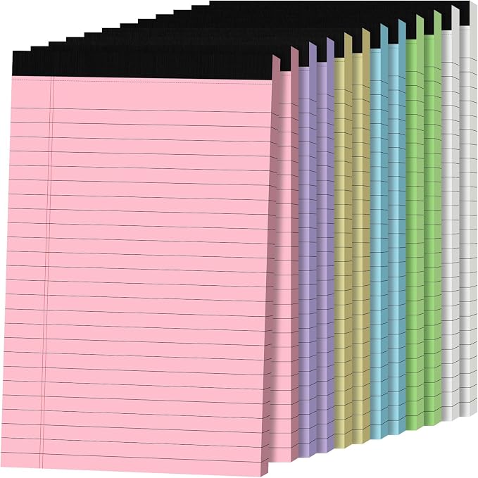 12pcs Small Note Pads, Colored Notepads 5x8 College Ruled Notebook, Writing by Ciphyfee