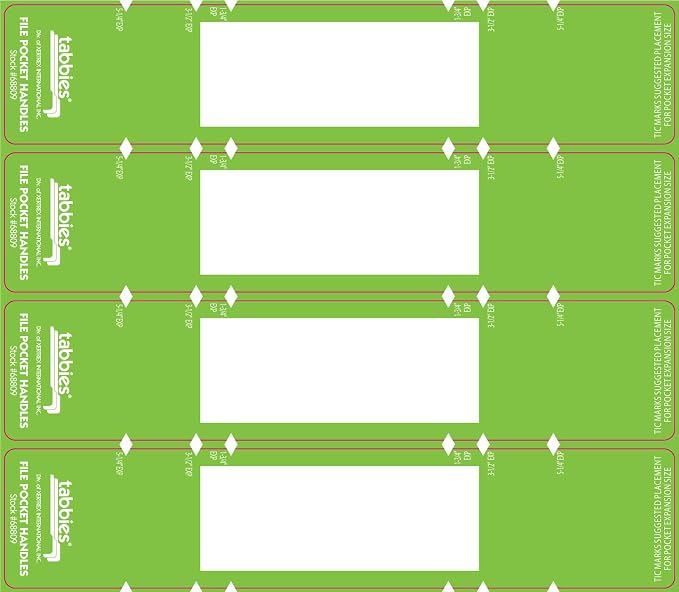 Tabbies File Pocket Handles, 9.63 x 2, 12 Sheets/Pack by Tabbies