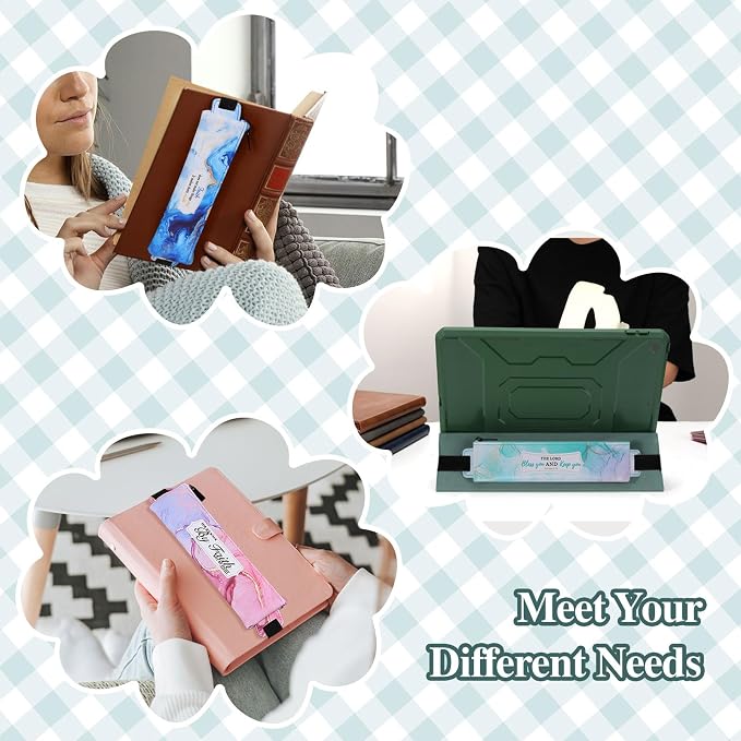 MoKo Elastic Pen Holder for Notebook, 4 Pieces PU Leather Pencil Case - Image 6