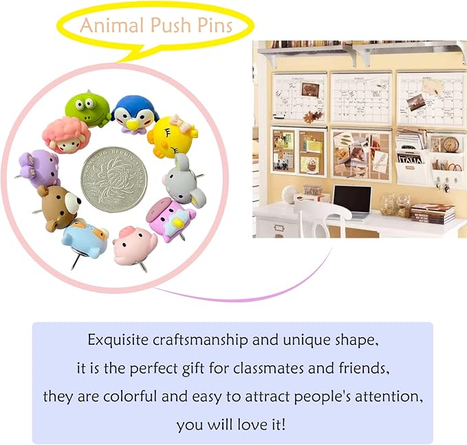30 Pcs Animal Push Pins Decorative Push Pins Cute Animal Thumbtack - Image 3
