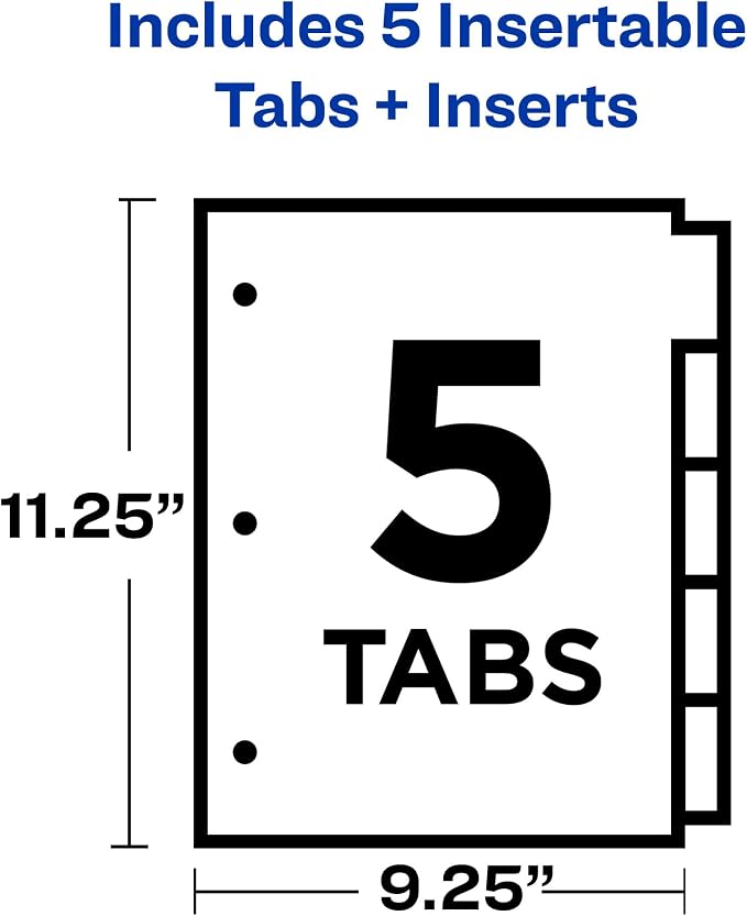 Avery Big Tab Insertable Plastic 2 Pocket Dividers - Image 4