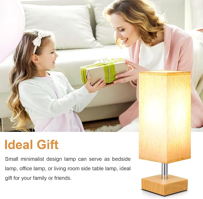 aooshine Wood Grain Table Lamp for Bedroom - Image 4