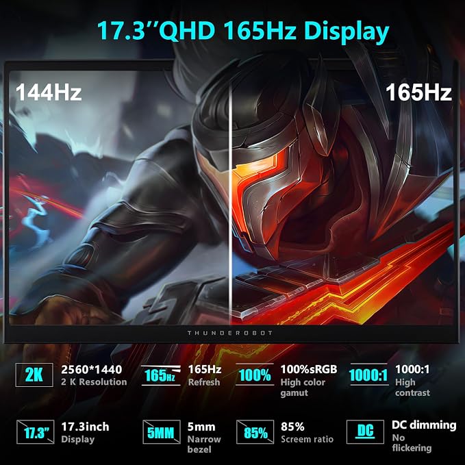 Thunderobot Storm 17 5060 Gaming Laptop, 17.3" QHD 165Hz 2K Display, Core - Image 4