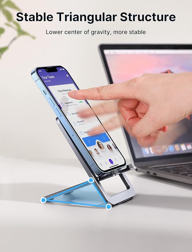 JSAUX Cell Phone Stand 2-Pack, Foldable Aluminum Adjustable Phone Holder - Image 6
