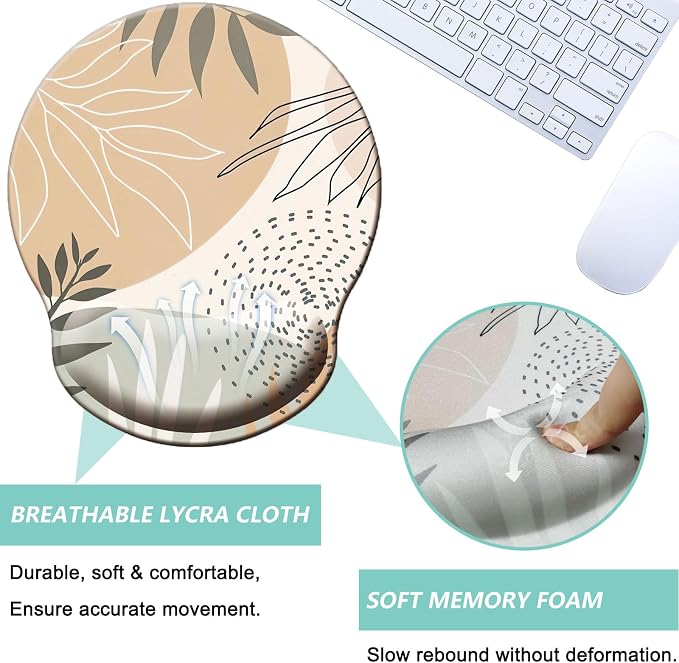 Mouse Pad with Wrist Support, Ergonomic Mouse Pad with Memory Foam Wrist Rest - Image 3