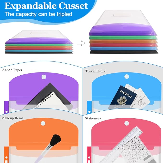 24 Pack Binder Folders with Pockets 11 Holes Expandable Dividers - Image 4