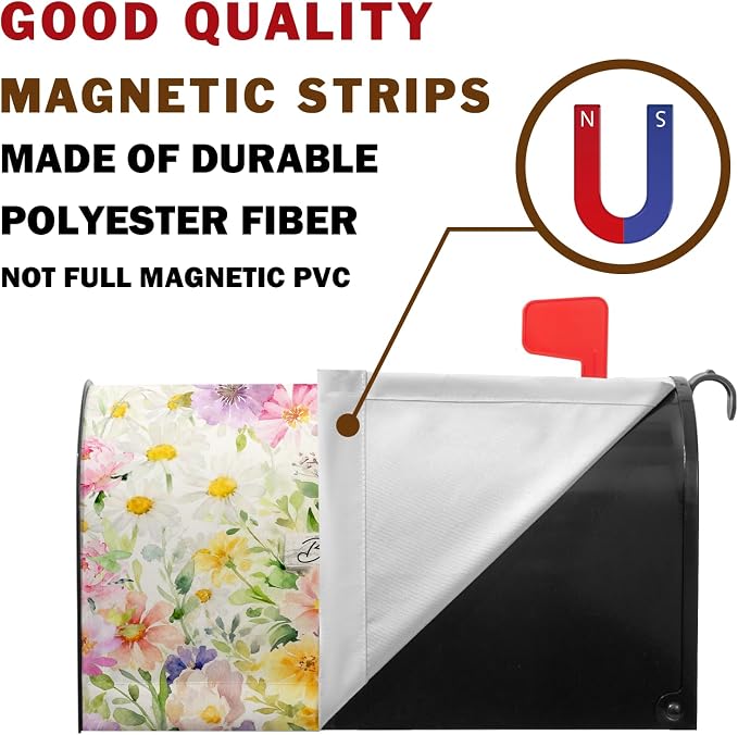Spring Floral Mailbox Cover Magnetic Standard Size Easter Cross Mailbox Covers - Image 3