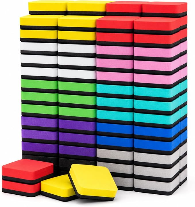 OWLKELA 120Pcs Dry Erase Erasers, Magnetic Whiteboard Eraser, Mini Whiteboard by OWLKELA