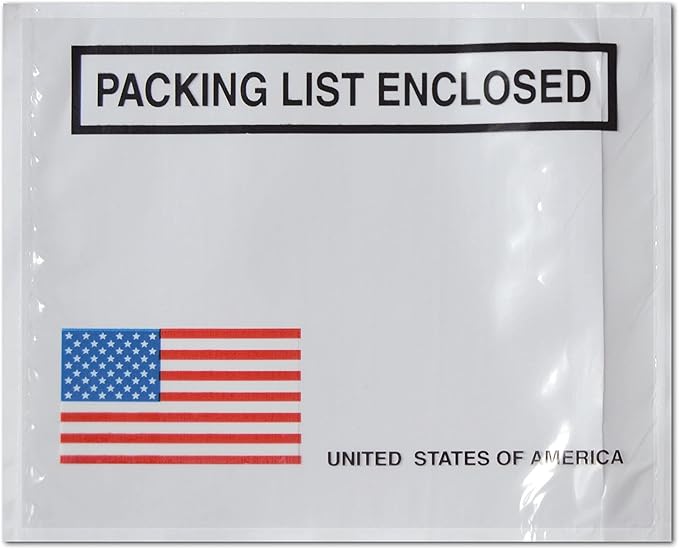 PSBM Bulk 1000 Pack 4 1/2" x 5 1/2" Back Loading Packing List Envelopes by PackagingSuppliesbymail