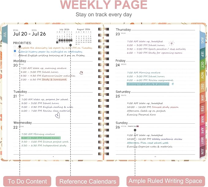 Planner 2026-2027, Weekly and Monthly Academic Planner, July 2026 - Image 2