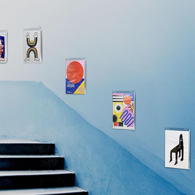 NIUBEE 6 Pack Acrylic Wall Sign Holder 8.5x11 Vertical, Wall Mounted Design - Image 8