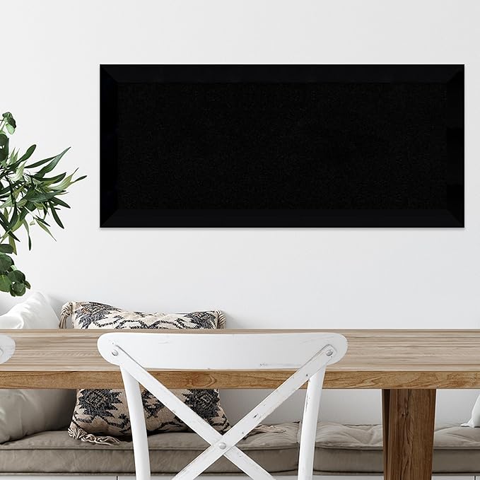 Amanti Art Black Cork Board for Wall, 15x33 Vision Board with Black Wood Frame, Medium Corkboard Office Decor for Home Organization, Modern Corkboard Pinboard to Display Items for Home Organization-DeskLoop Office