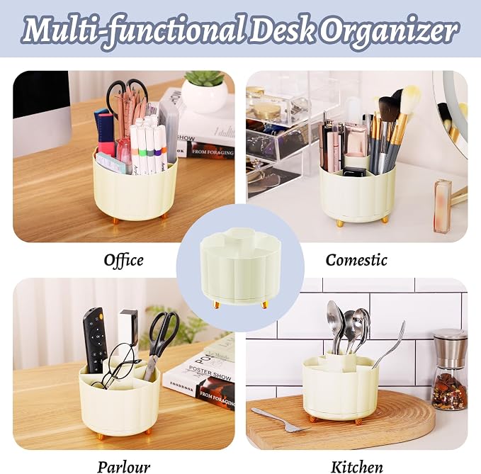 360 Degree Rotating Pen Holder for Desk, 6 Slots Desktop Organizer Caddy for - Image 6