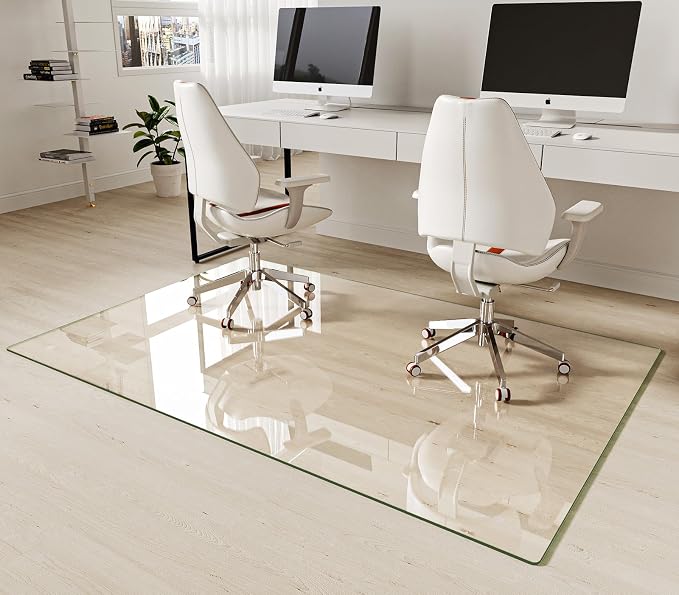 Koonmi Tempered Glass Chair Mat 72"x48" by KOONMI