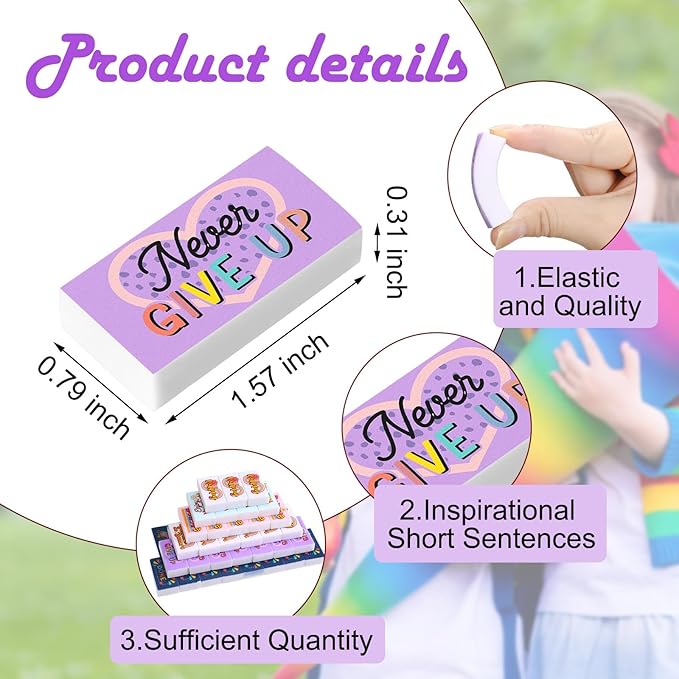 100 Pcs Inspirational Pencil Erasers Bulk for Kids Fun Motivational Eraser School Supplies Back to School Office Supplies for Classroom Office Teacher Artists (Boho)-DeskLoop Office