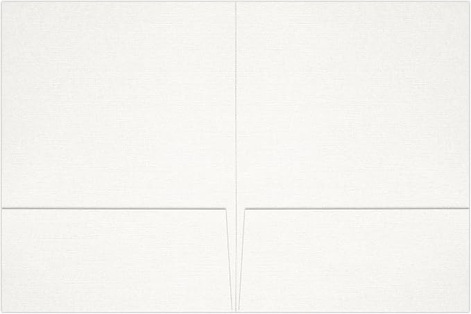 LUXPaper 9" x 12" Presentation Folders | Two Pocket | White Linen | 100lb. - Image 2