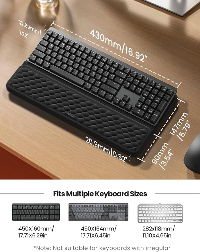 Vaydeer Wrist Rest with Keyboard Stand, Computer Wrist Support Pad, Ergonomic - Image 6