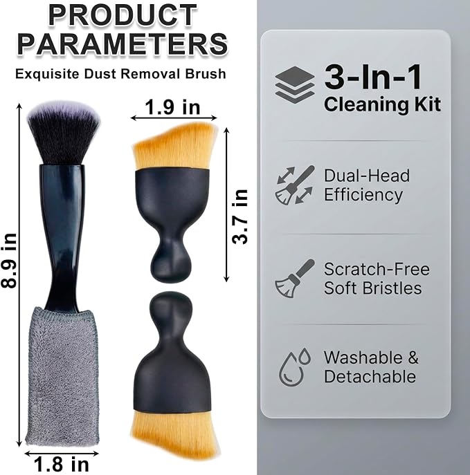 3 Pcs Exquisite Microfiber Duster Brushes, Car Detailing Brushes, Feather Duster - Image 2