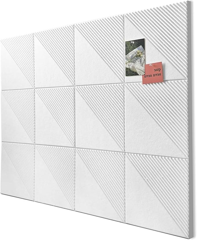 Large Cork Board for Walls 48"x 36", 12 Pack Felt Wall Tiles with Safe Removable Adhesive Tabs, Cork Board for Office,Pinboard Bulletin Board - White-DeskLoop Office