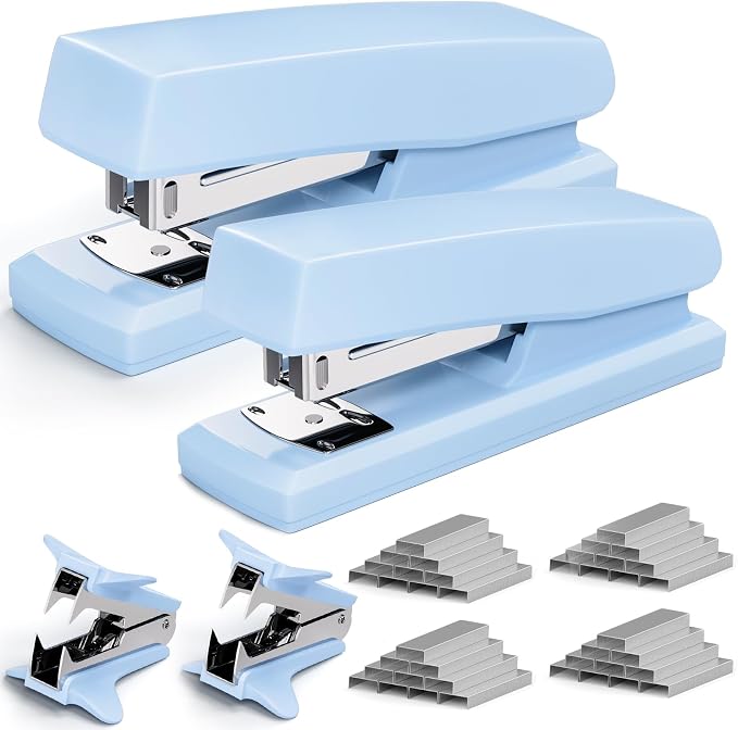 2 Pack Blue Office Staplers, 25-Sheet Capacity by Unknown