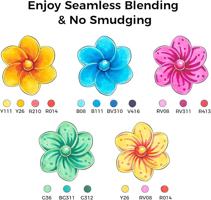 Ohuhu Alcohol Markers Brush Tip -Double Tipped Art Marker Set for Artist Adults Coloring Illustration - 120 Colors- Brush & Chisel Dual Tips- Honolulu of Ohuhu Markers- Refillable Alcohol-based Ink-DeskLoop Office