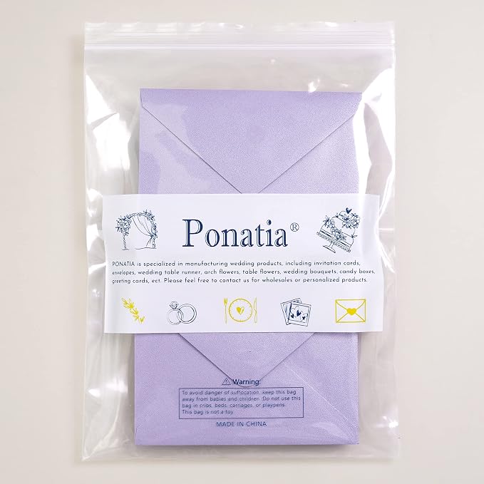 PONATIA 50 Pack A1 Envelopes, 3.62 x 5.2'' Lilac Envelopes Perfect - Image 9