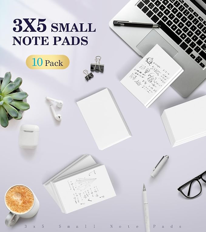 Small Note Pads 3x5 Pocket Notepad, 10 Pack Server Note Pads 3x5, Scratch Pads - Image 7