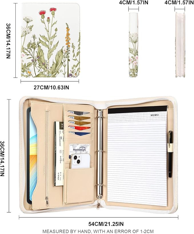 Leathario Portfolio Binder, Includes 5 Folder Index Dividers and 3 Notepads - Image 2
