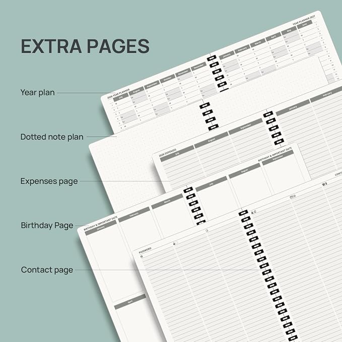POPRUN 2026-2027 Daily Planner One Page Per Day, Large Size 8.5" x 12" - Image 5