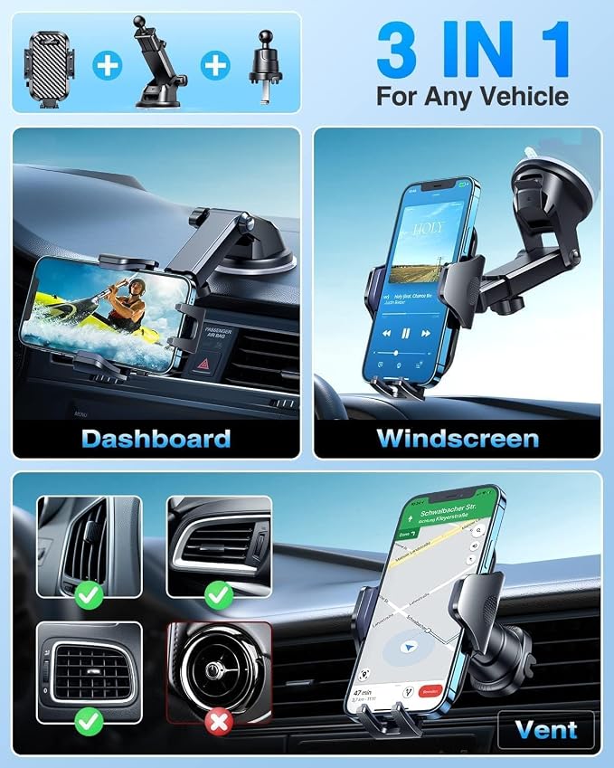 VANMASS Car Phone Holder 2026 Ultimate Military-Grade Strongest Suction & Clip - Image 5