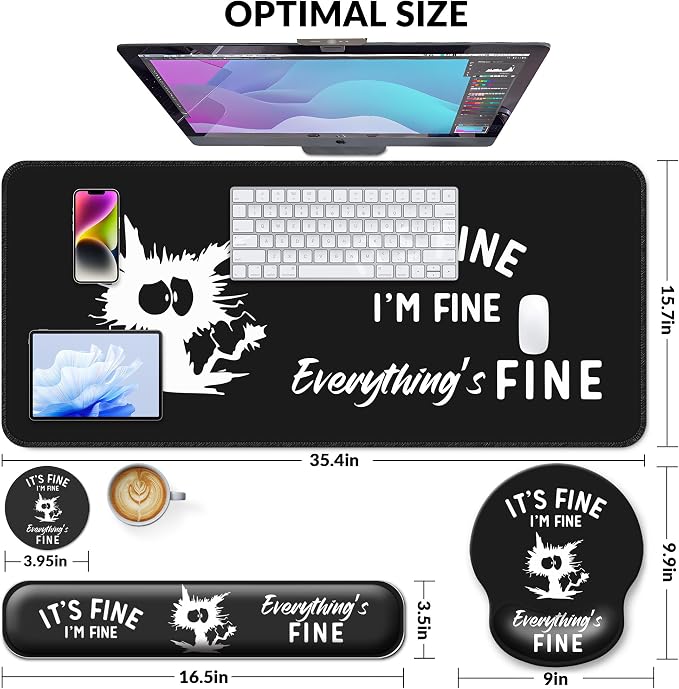 Desk Mat Set + Keyboard and Mouse Pad - Image 3
