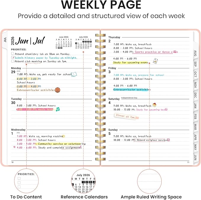 Planner 2026-2027 for Women & Men, Academic Monthly and Weekly Calendar Planner - Image 3