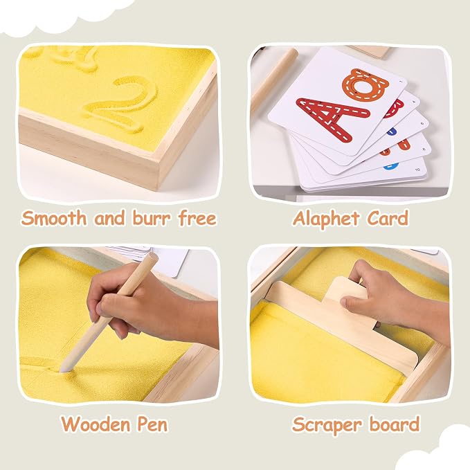 Montessori Sand Tray for Kids, Writing Play Sand Tray - Image 6