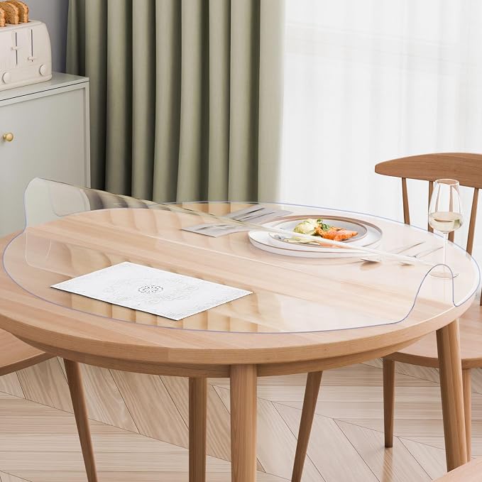 VEVOR Plastic Table Cover, 42 x 42 Inch 2.0 mm Thick Clear Round PVC Desk Mat - Image 8