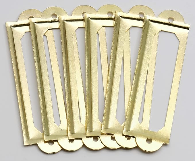 50 PCS Metal Label Holders 60x17mm Gold - Image 6
