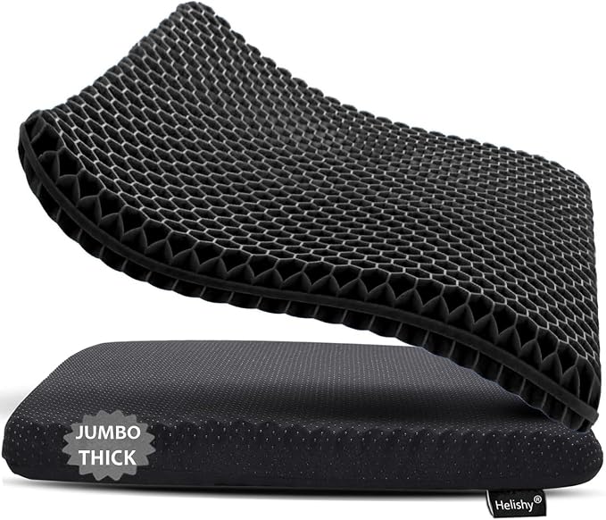 Gel Seat Cushion, Jumbo&Thick Gel Cushion Chair Pads by Helishy