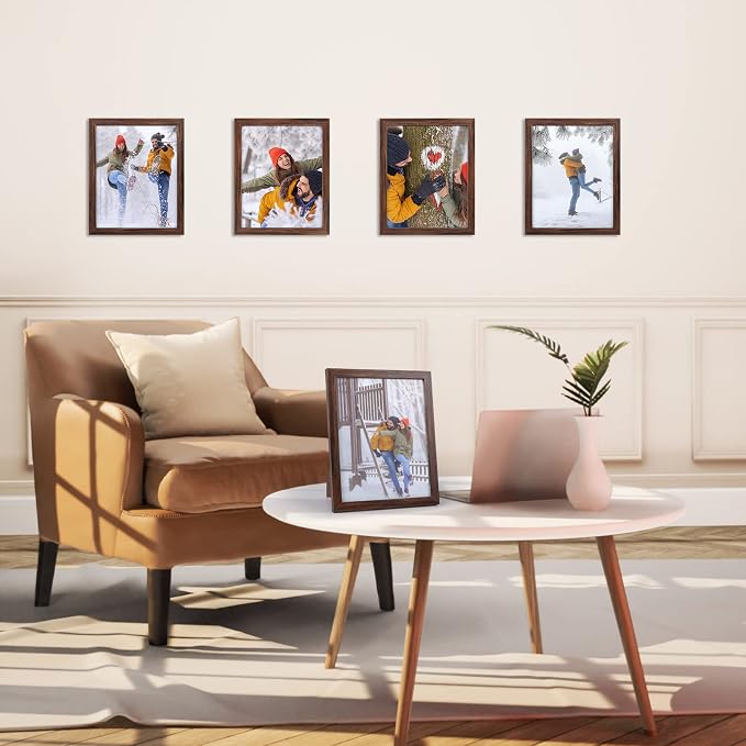 Giftgarden 8x10 Picture Frame Brown Set of 12 - Image 5