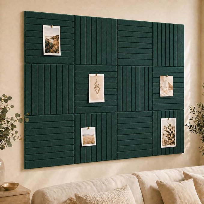 Stripe Felt Bulletin Board Tiles, Cork Board Alternative 48 x 36 in | 0.35 in by CreateYourIdealSpace