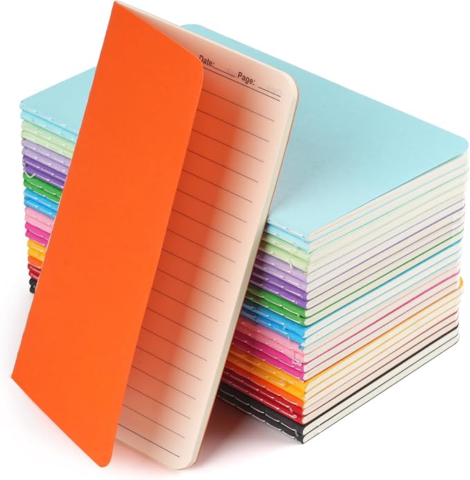 Hoiny 24 Pack Mini Pocket Notebook, 3.5 X 5.5 Inch Lined Small Journals by Hoiny